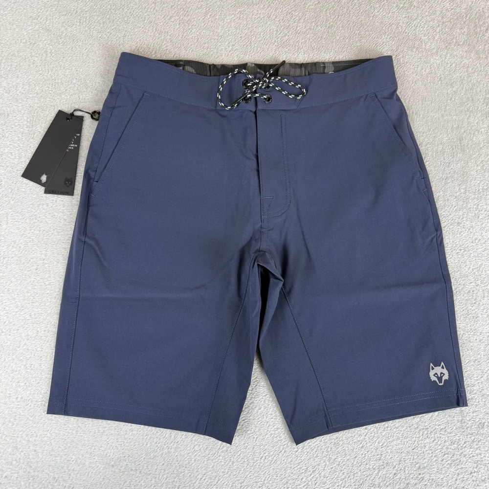 Greyson Indian Wells Board Shorts Mens 32 Maltese Blue Stretch Pockets New NWT